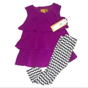 Nicole Miller Tiered Top and Pattern Leggings